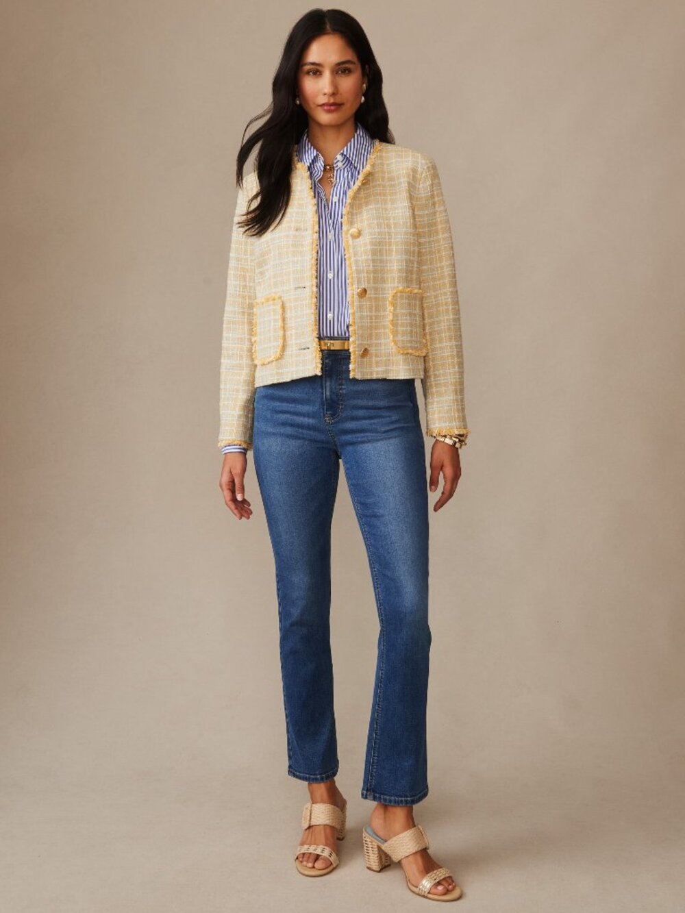 J McLaughlin Abigail Bouclé Jacket in Mini Window Pane NEW